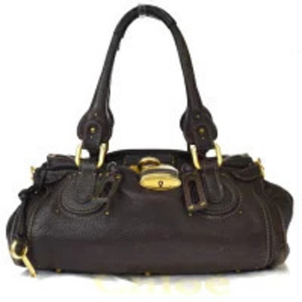 Chloe Paddington Shoulder Bag Handbag Brown Leather Padlock